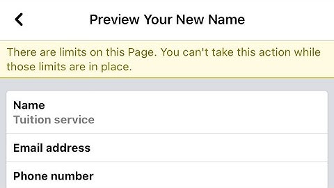 How to solve "there are limits issues on this page"while changing Facebook page name | 2023