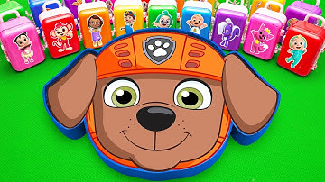 Satisfying ASMR | Making PAW Patrol Bathtub by Mixing SLIME in Rainbow Suitcases CLAY Coloring