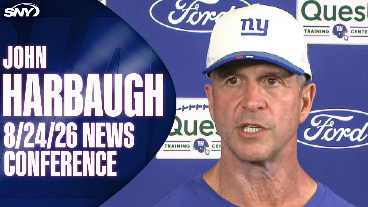 John Harbaugh on Malik Nabers' status, Arvell Reese's camp progress, Giants' roster cutdowns
