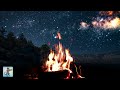 Cozy Campfire At Night Burning Fire Crackling Fire Sounds NO MUSIC 12 HOURS