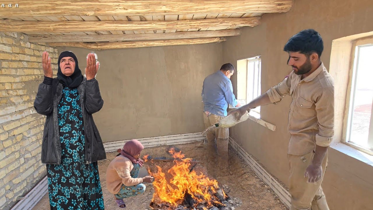 Grandma's remarkable progress: Successful completion of plastering project