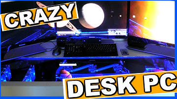 Ultimate Custom Water cooled gaming Desk PC Mod  - Crazy Gaming PC in a desk Liquid cooled PC Inside