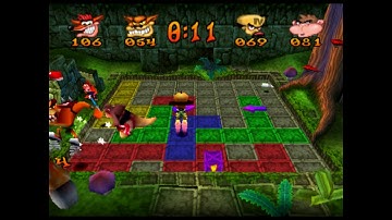 Crash Bash - Warp Room 1: Jungle - Pogo Painter (Trophy) (2000) [PLAYSTATION]
