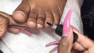 How to: Acrylic Full Set on Toes | Natural Acrylic Toes