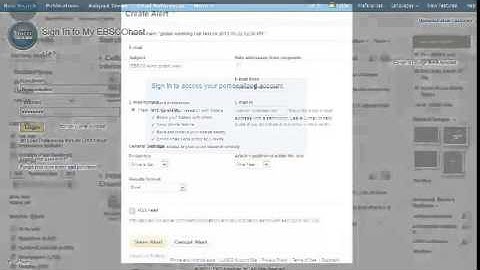 Creating a Search Alert in EBSCOhost   Tutorial