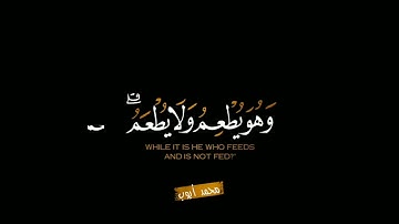 قل أغير الله أتخذ وليا--كروما قرآن شاشة سوداء--بصوت القارئ محمد أيوب--سورة الأنعام--