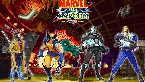 Gambit & Wolverine vs War Machine & Captain Commando | Marvel vs Capcom Clash of Super Heroes