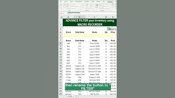 ADVANCE FILTER your inventory using Macro recorder in Excel #excel #mexcel #office #excelr #yt