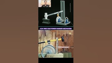 image shows a "Da Vinci Cam Power Hammer," a type of helve or trip hammer mechanism inspired