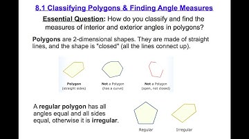 8.1 Notes - Classifying Polygons & Finding Angle Measures