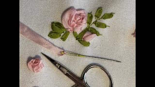 Beginner Silk Ribbon Embroidery Tutorial | Straight Stitch, Fly Stitch & Ribbon Roses
