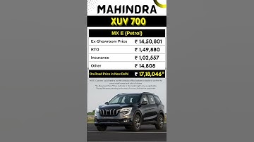 Mahindra XUV700 MX E Petrol Price On Road Price May 2023 | New Mahindra XUV700 2023
