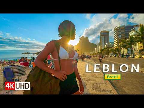 When the Light Changes in Rio 🇧🇷 Leblon Sunset Walk 【 4K UHD 】