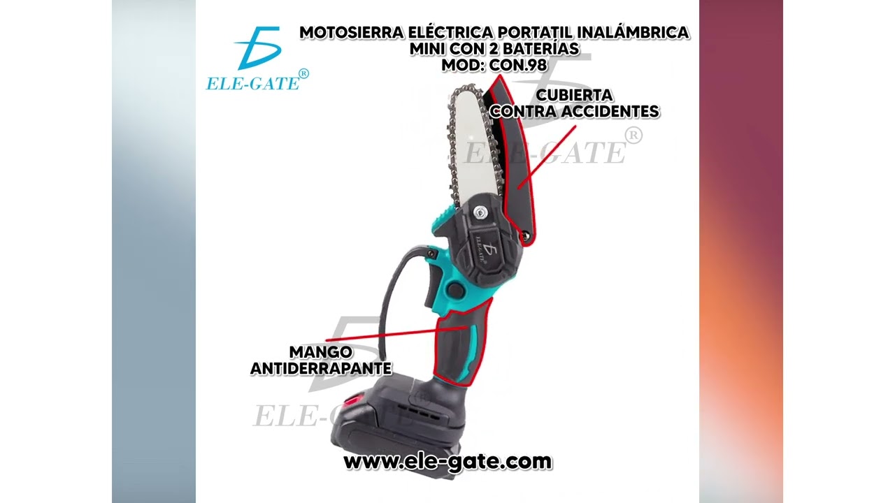 Motosierra Eléctrica Portatil Inalámbrica Mini Con 2baterías - ELE-GATE
