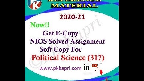 FREE Political Science 317 Nios Solved Assignment 2021 in English 12th Best Latest NIOS TMA Solution