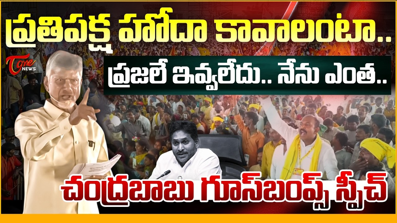 ఖబర్దార్ బిడ్డా.. | CM Chandrababu Goosebumps Speech at Velugonda Public Meeting | Jagan | Tone News