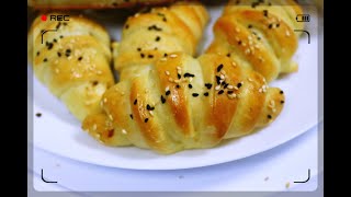 mini croissant salé pâte magic  بمكونين فقط راح نعمل احلى عجينة سحرية سريعة و سهلة بدون بيض ولا زيت