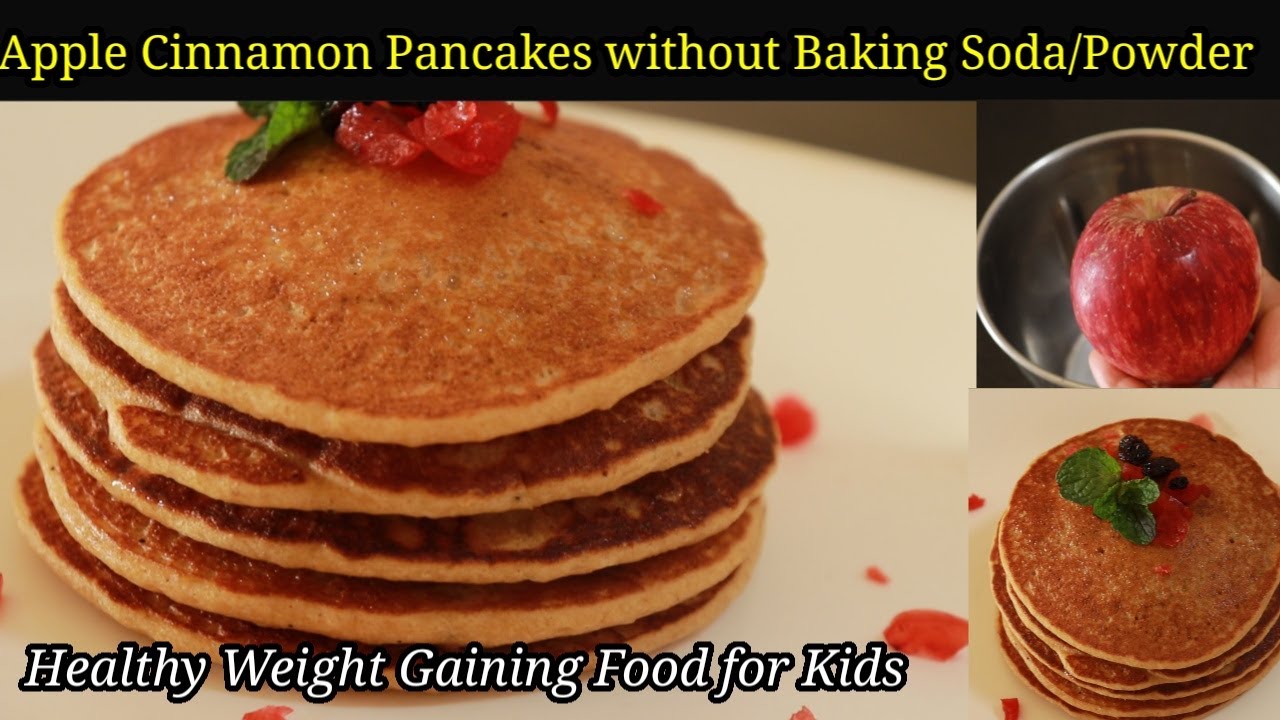 മൈദയും ബേക്കിംഗ് സോഡയും ഇല്ലാതെ Apple Cinnamon Pancake Pancake for