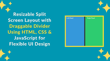 Resizable Split Screen with HTML, CSS, and JavaScript | Step-by-Step Guide 📏✨