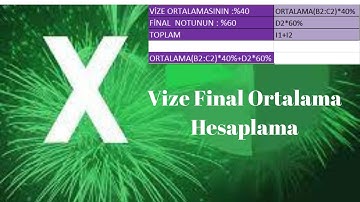 Excel vize final hesaplama