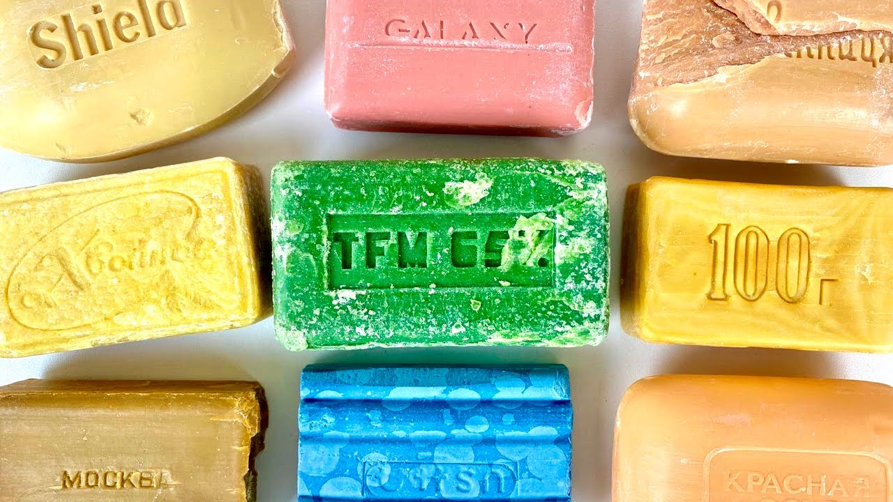 Cutting vintage soap. | Carving retro soap | ASMR Soap.