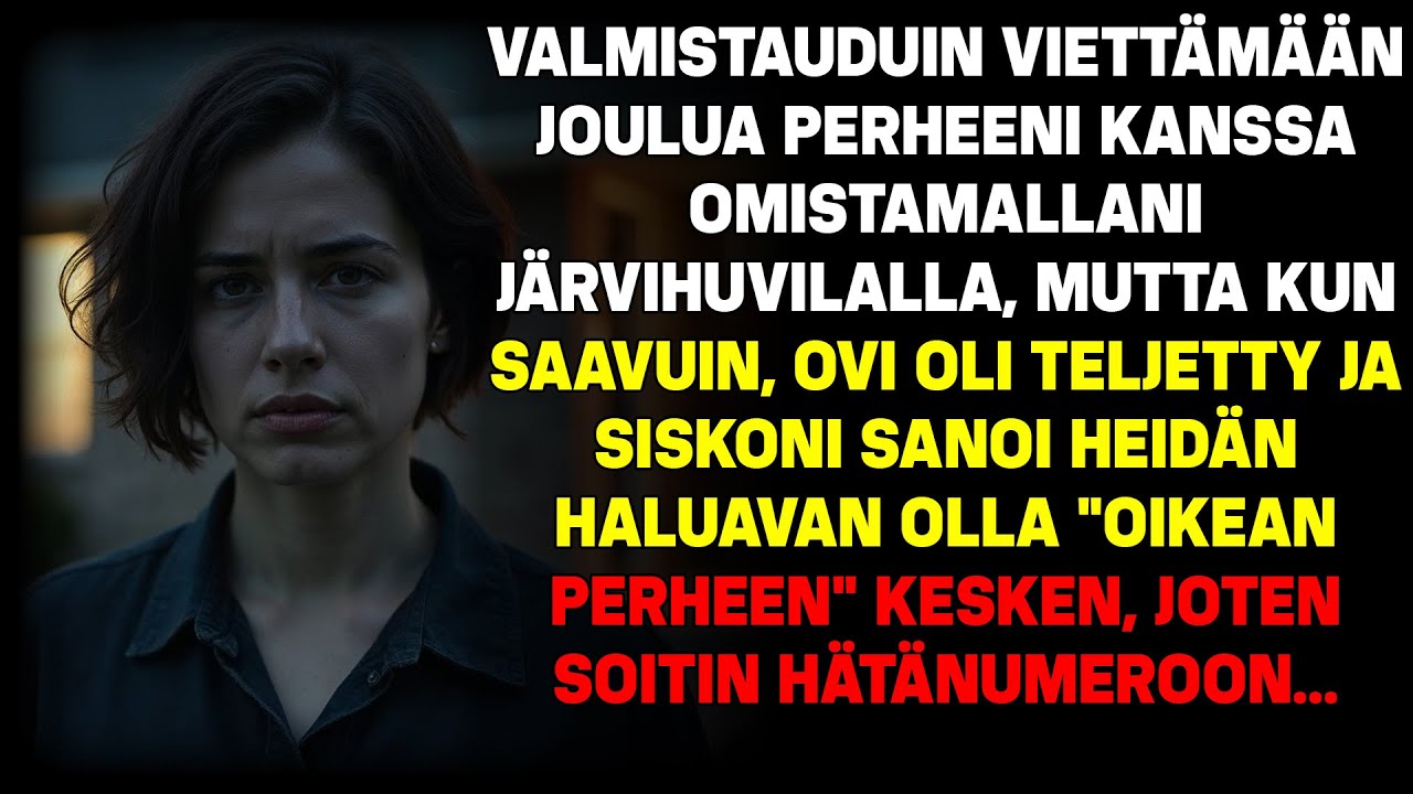 Valmistauduin joulunviettoon perheeni kanssa. Kun saavuin, ovi oli ketjulla lukittu...
