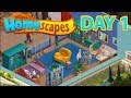 HOMESCAPES Gameplay ( Android | iOS ) - DAY 1 Walkthrough