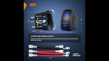 LED Light Bar Rocker Switch 5Pin Laser On Off LED Light 20A 12V 10A 24V |Ext Trending
