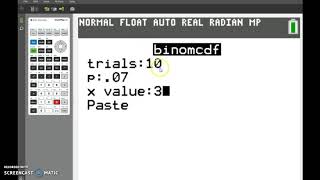 Binomial pdf and cdf for TI 84 plus CE