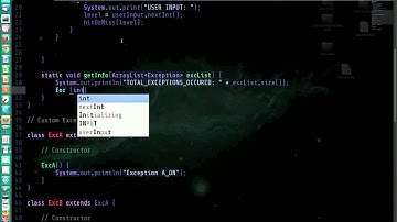 Java custom exception handling (live code / no commentary)