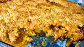 PEACH COBBLER #DUMPCAKE with JIFFY CAKE mix | Tanny Cooks