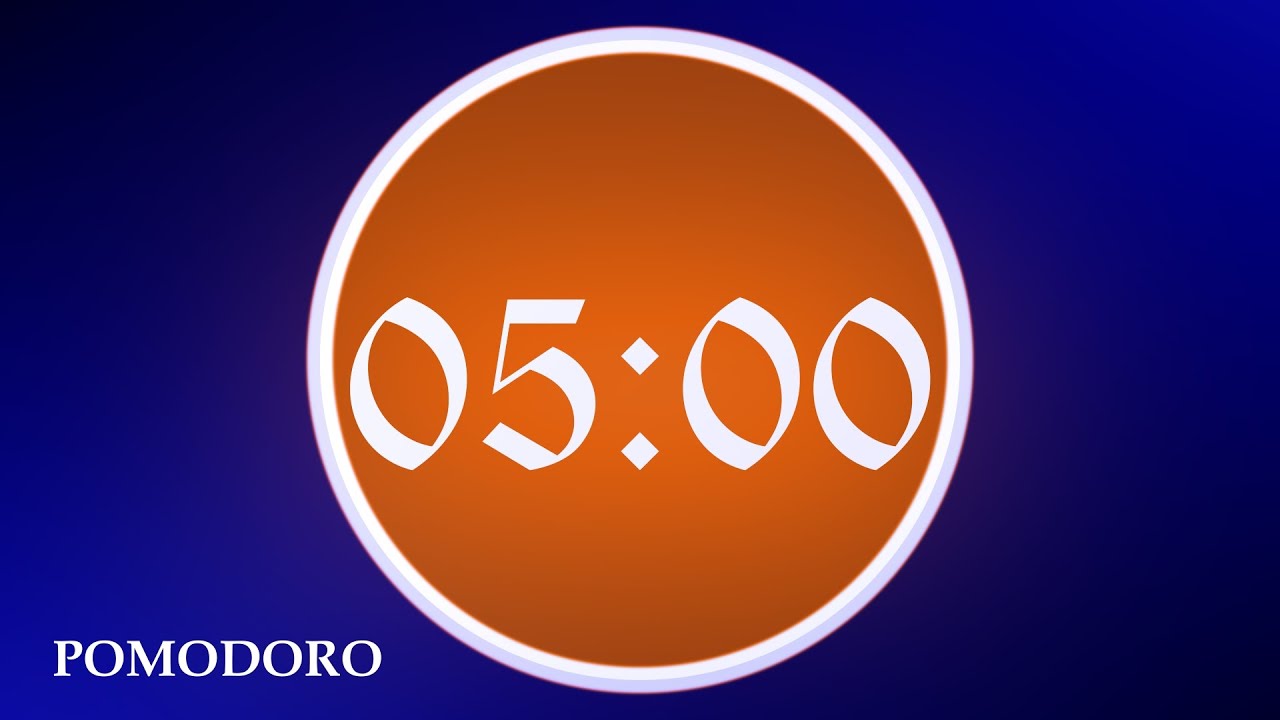 5 Minute Timer - Study - Work - Deep Focus - Countdown Timer - No Music ...