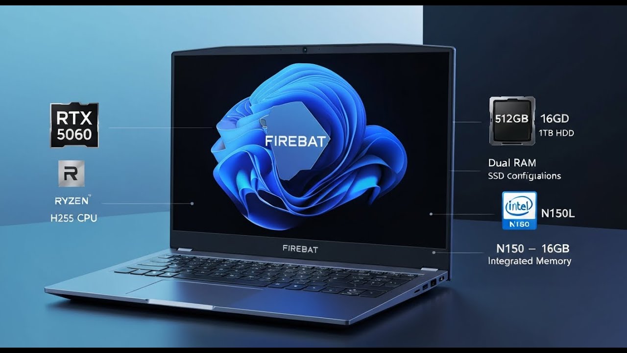 Обзор ноутбуков FIREBAT | Игровой ноутбук с RTX 5060, варианты с Ryzen 7 H255 и Intel N150