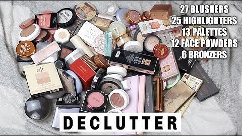 MAKEUP COLLECTION DECLUTTER Part 2 | OVER 80 Blushers, Bronzers, Highlighters, Powders & Palettes