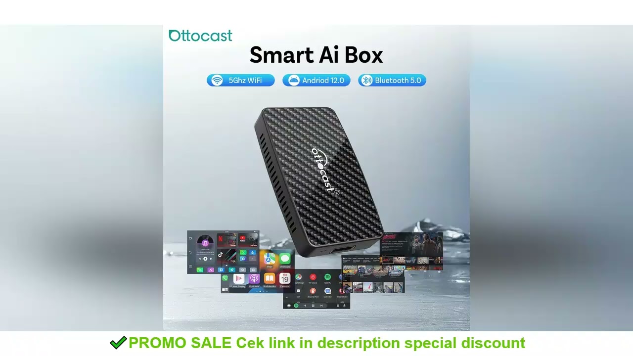 OTTOCAST Play2 Video Pro Carplay Ai Box Wireless Android Auto Adapter Built in Youtube Netflix For V