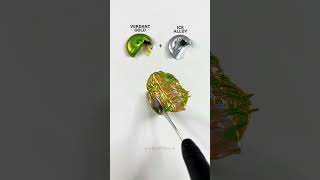 Verdant Gold Meets Ice Alloy For A Luminous Fusion 🌿❄️✨ #colormixing #satisfying