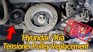 Hyundai Tucson Tensioner's  Remove & Replace! Noisy Belt Pullies
