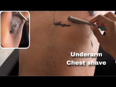 CHEST RAZOR SHAVING | UNDERARM RAZOR SHAVING | BOBBY THAKUR SALON - YouTube
