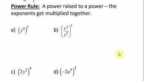 Math 099 12.1 A - Rules of Exponents (Exponent of 1, Product Rule, Power Rule)