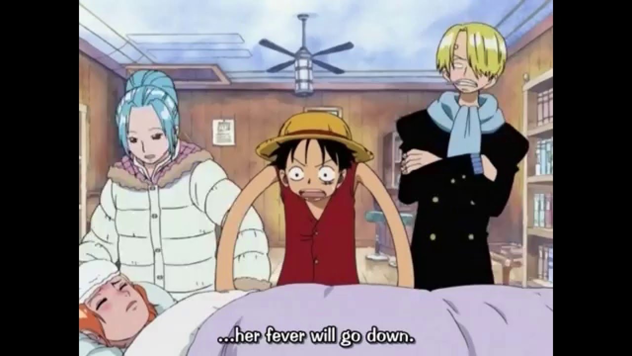 One Piece ~ Luffy tries to cheer Sick Nami up 