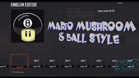 Black Ops 2 Emblem Tutorial - Mario Mushroom (8Ball Style)!!