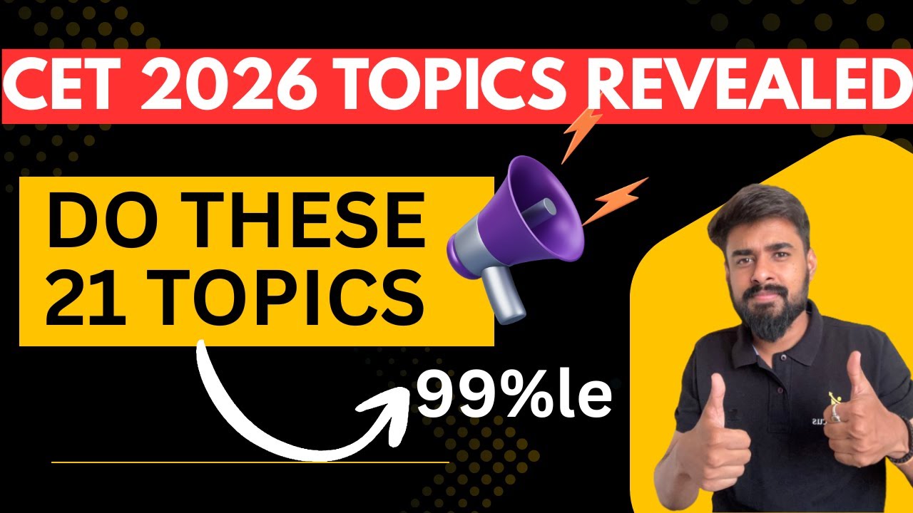 MOST EXPECTED Topics in MBA CET 2026 Exam Revealed | MBA CET 2026 Last 3 Month Preparation Plan