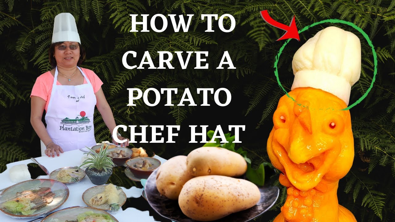 Watch Me Carve A Potato Into A Chef Hat - Fun & Easy 3d Vegetable Art!
