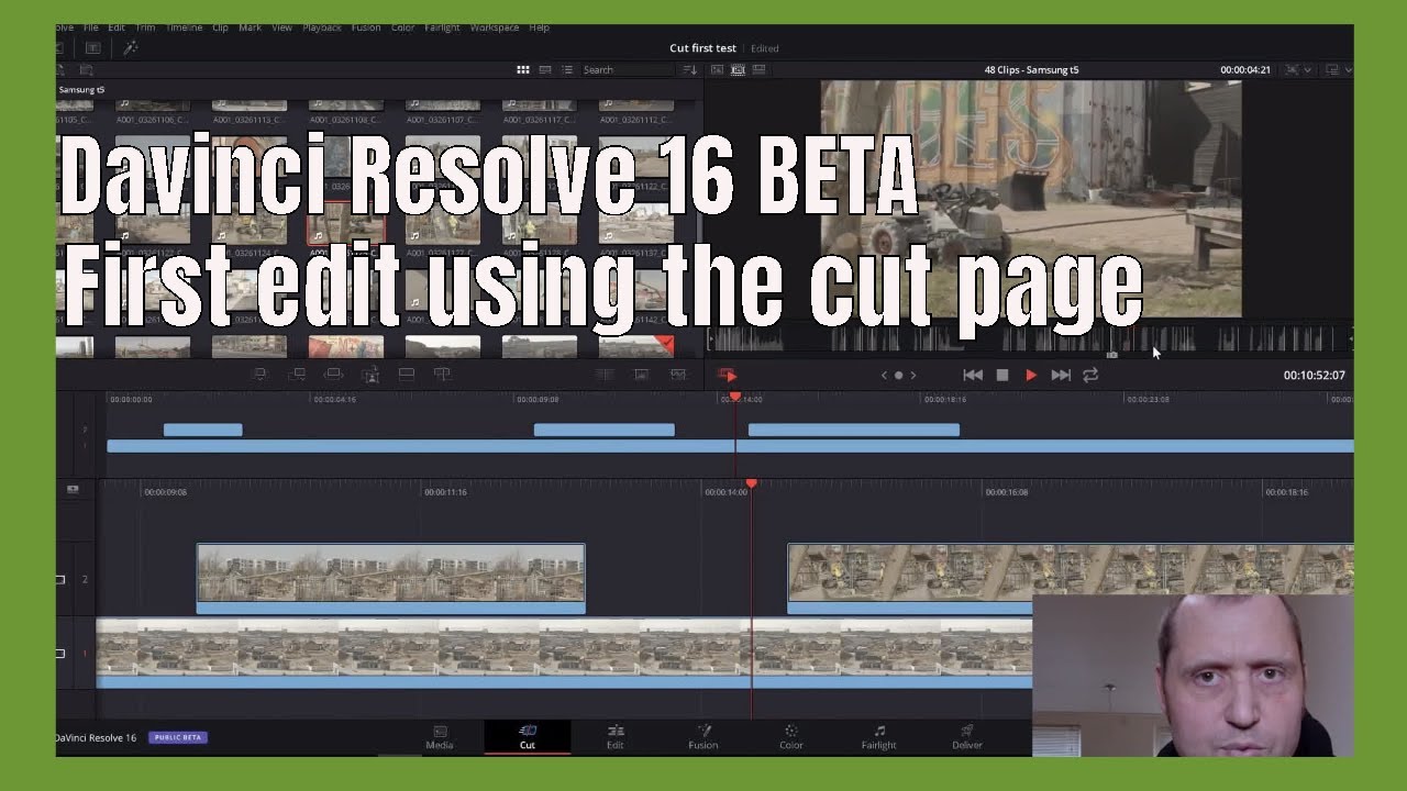 how to use davinci resolve 16 cut page