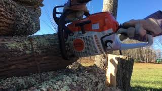 Making Firewood! Cutting, Splitting and Stacking White Ash