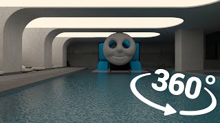 [4K VR 360°] Thomas the tank engine in abandoned horror swimming pool
