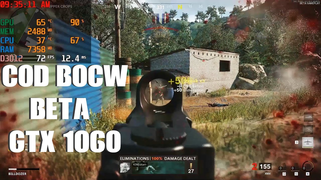 COD BOCW BETA GTX 1060