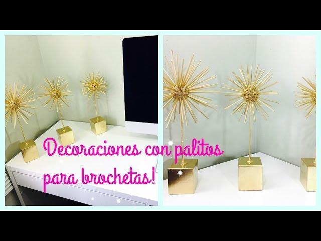 😍3 IDEAS FÁCILES con PALITOS de MADERA - BROCHETTES - PINCHOS ♻ RECICLAJE  🌼 ARTESANATO 💕Arte en casa 