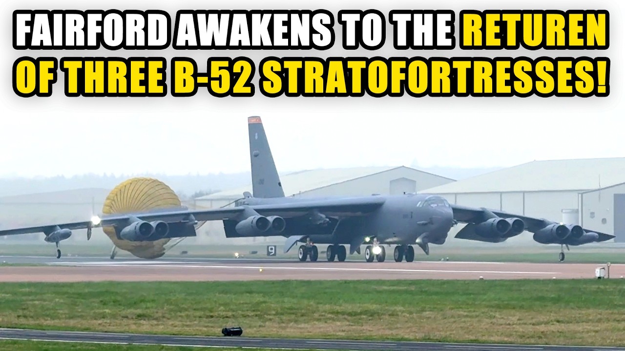 x3 B-52 Stratofortress Bombers arrive at RAF Fairfird + x2 B-1B Ramstein diverts return in darkness