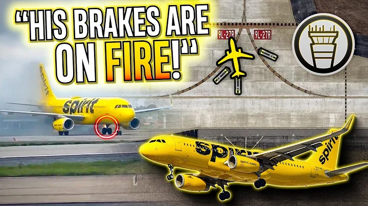 GEAR FIRE! Landing Gear Burns After Brakes Lock on Landing [ATC audio]